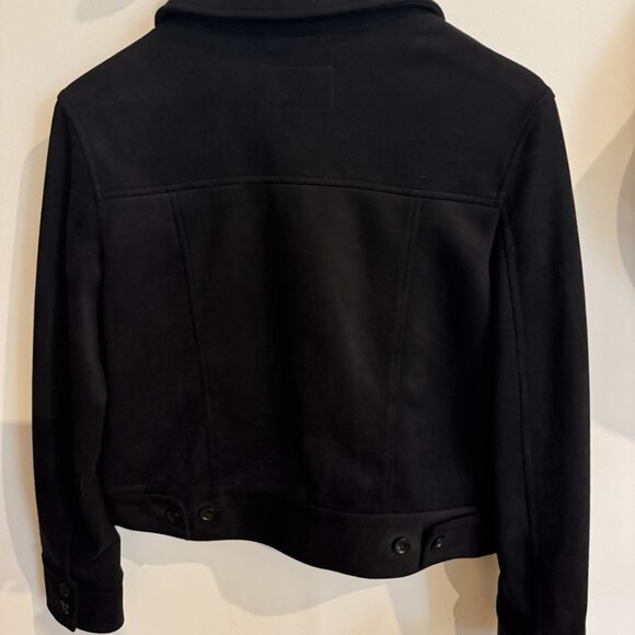 Banana Republic Factory Vegan Suede Chore Jacket Women's Small Black - Picture 4 of 8